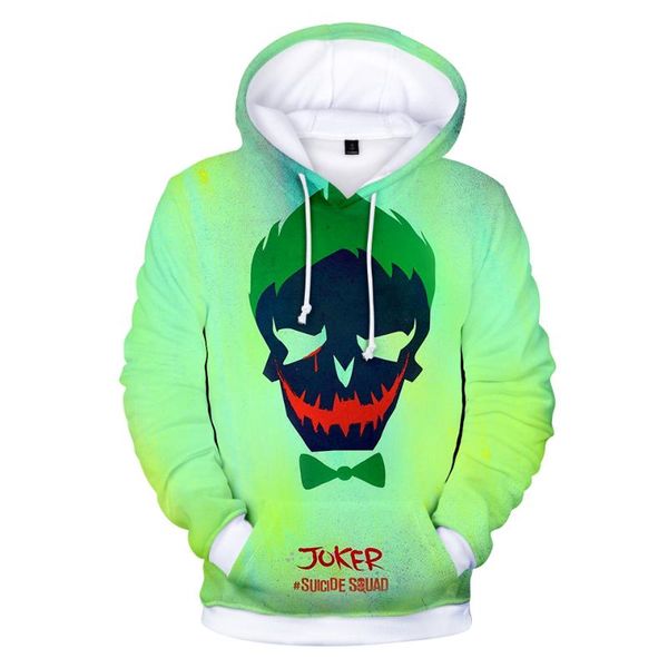 

peculiar suicide squads hoodies hip hop personality skull print hoodie sweatshirt men women casual pullovers boys/girls 3d, Black