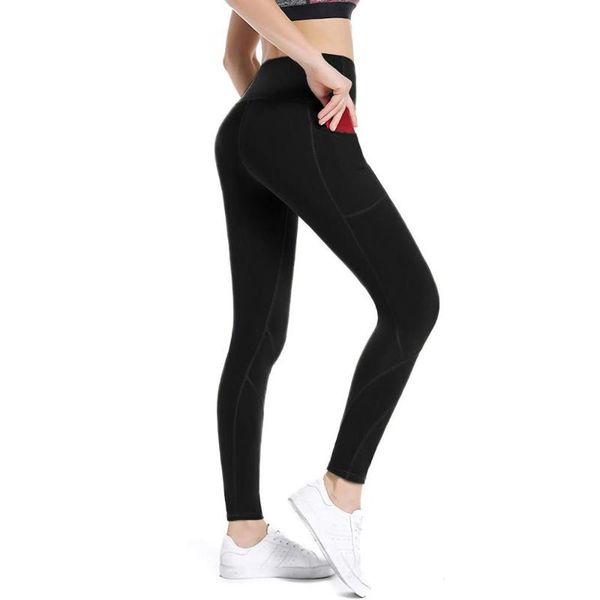 

yoga outfits women workout out pocket leggings fitness sports running athletic pants ladies fashion bike cycling sweatpants for 2021, White;red