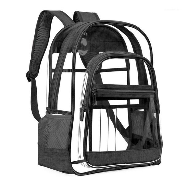 

school bags lokass heavy duty clear backpack transparent bookbag see through rucksack1