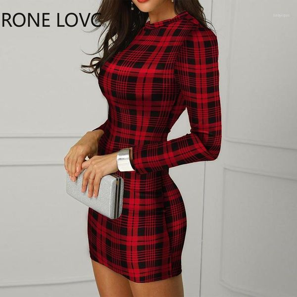 

women plaid long sleeve bodycon dress party dress elegant fashion1, Black;gray