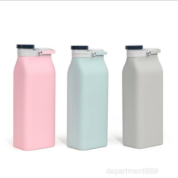 

foldable portable collapsible milk bottles with lid outdoor folding water drop-resistant silicone bottle owa311