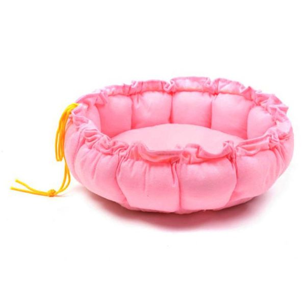 

adjustable round pumpkin drawstring pet nest pet lounger cushion for small medium large dogs & cat dog kennel puppy mat bed