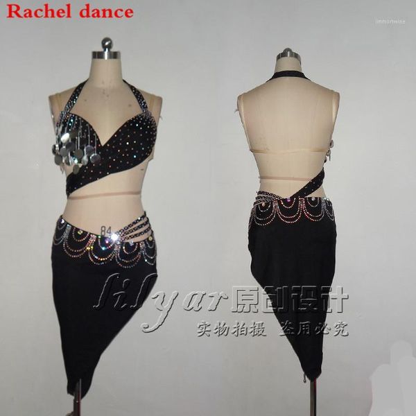 

2018 tassel latin dance dress women harness style back opening salsa tango rumba flamengo latin dance competition costumes1, Black;red