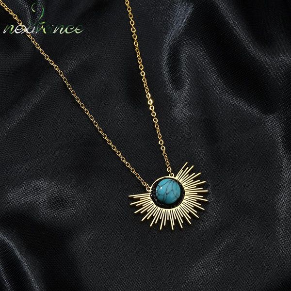 

nextvance fashion necklaces stainless steel round star pendant necklaces retro for women girl friend gift collar dropshipping, Silver