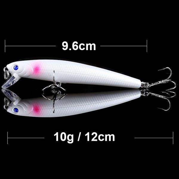 

qxo fishing tackle lures 10g 9.6cm minnow hard pencil metal wobblers winter goods for fishing jerkbait minnow swimbait noeby wmtkss