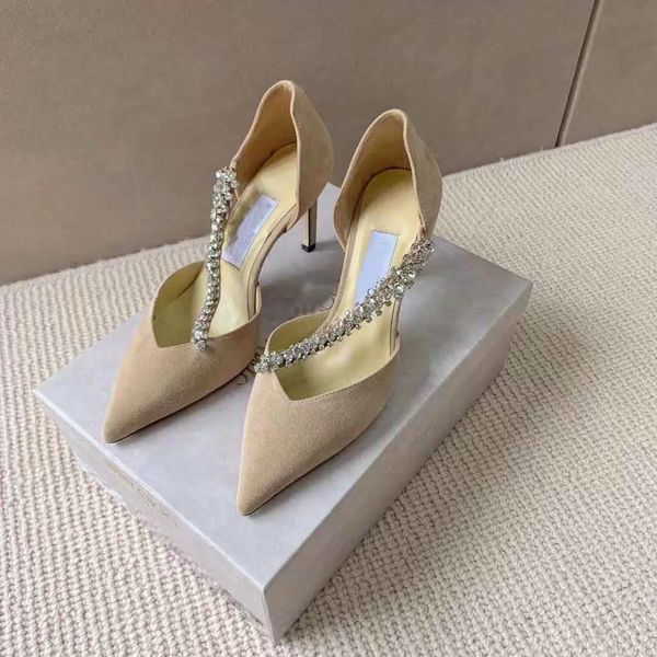 

[original box] elegant bee sandals pointed toe women's strass strapy high heels lady pumps slippers ladies comfort walking shoes eu35-4, Black