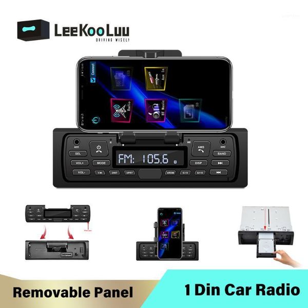 

leekooluu 1 din removable autoradio car stereo radio fm bluetooth aux-in usb in-dash central 1din car mp3 multimedia player1