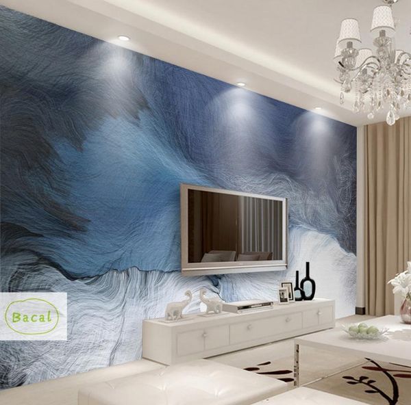

wallpapers bacal wall paper 3d custom po wallpaper mural abstract blue stripe ink landscape decorative painting papel de parede 3d1