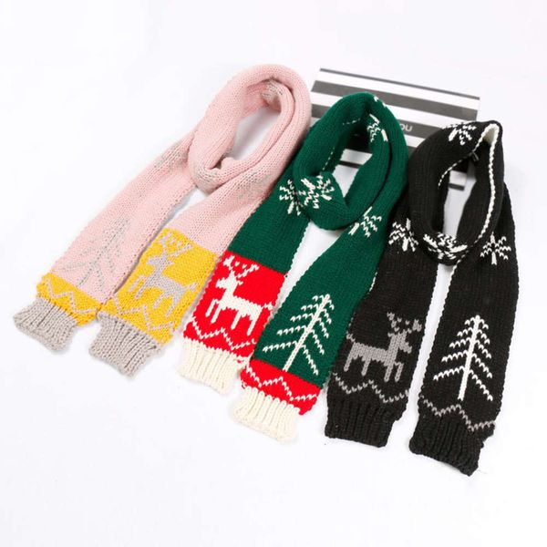 

men's new korean autumn winter knitted warm wool and women's scarf for children, Red;brown