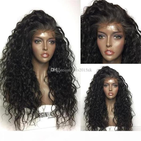 

parting 13x6 lace front wig deep curly human hair pre plucked lace wigs bleached knots full and end for black women, Black;brown
