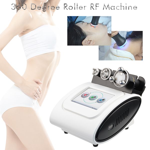 Cabeça de 360 ​​graus Rotating RF Drenagem Linfática Corpo Corpo Máquina de Massagem Rádio Frequência LED Terapia de Luz Terapia Pele Equipamento de Beleza