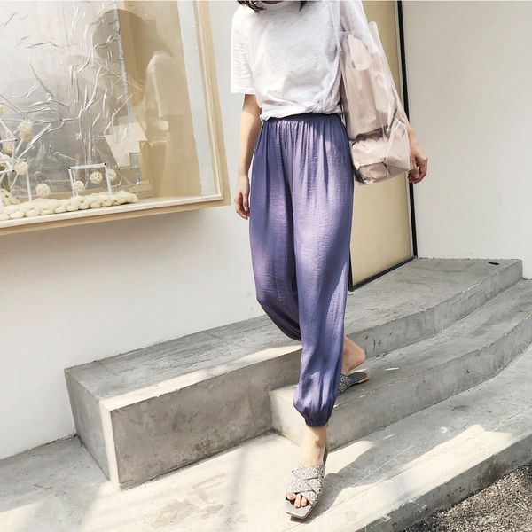

2021 new cool fairy korean yoga fashion harun casual waist, broad-legged pants, feminine 5jsd, Black;white