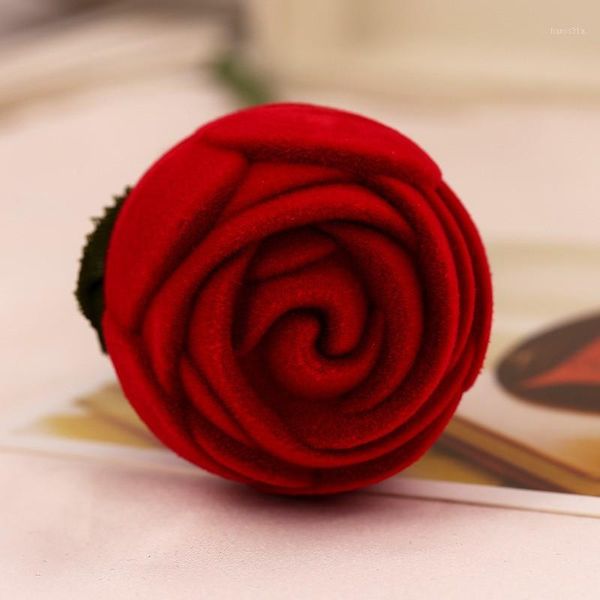 

red rose ring box personalized velvet wedding originality gift box fashion valentines engagement jewellery packaging1