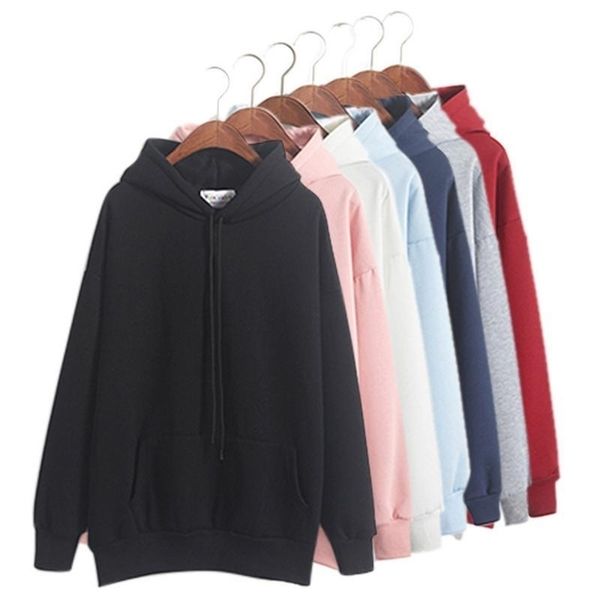 

fleece sweatshirts women pink women's gown with a hood hoodies ladies long sleeve casual hooded pullover clothes sweatshirt y200106, Black