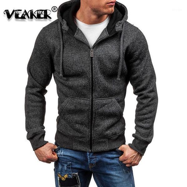 

2020 autumn winter mens new hoodies sweatshirt slim fit hooded zipper tracksuit outerwear hoodie sportswear plus size m-3xl1, Black