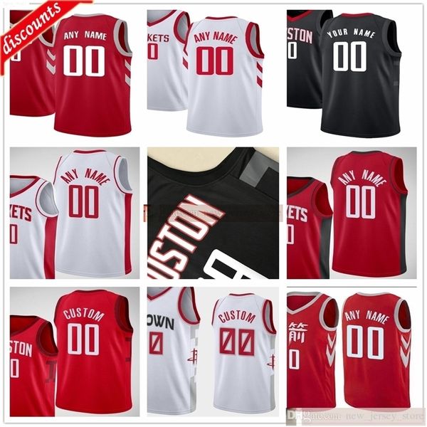 

custom printed james 13 harden russell 0 westbrook 33 robert covington 17 pj tucker eric 10 gordon 25 austin rivers 4 danuel house jerseys, Black;red