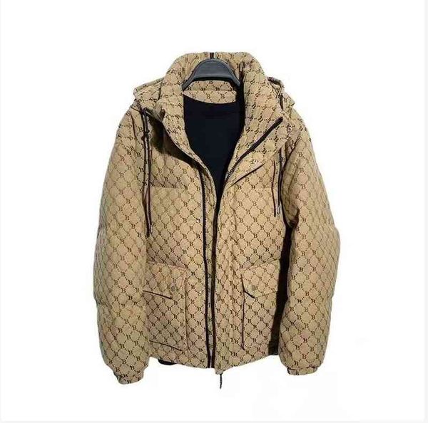 

men women down jacket embroidery letter pattern casual thickening female luxury coat high-quality ladies loose coats, Black