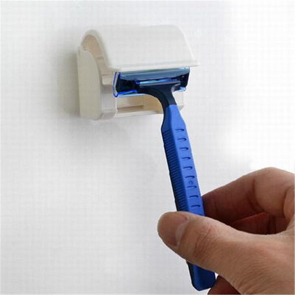 

1pc men's razor shaver plastic razor rack sucked suction cup holder hanger holder bathroom tools wmtnum