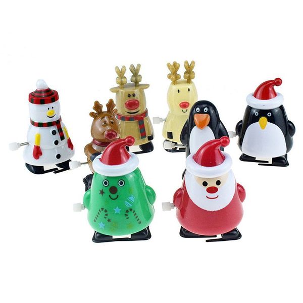 

8pc santa claus elk penguin snowman clockwork toy upper chain christmas gift c0123