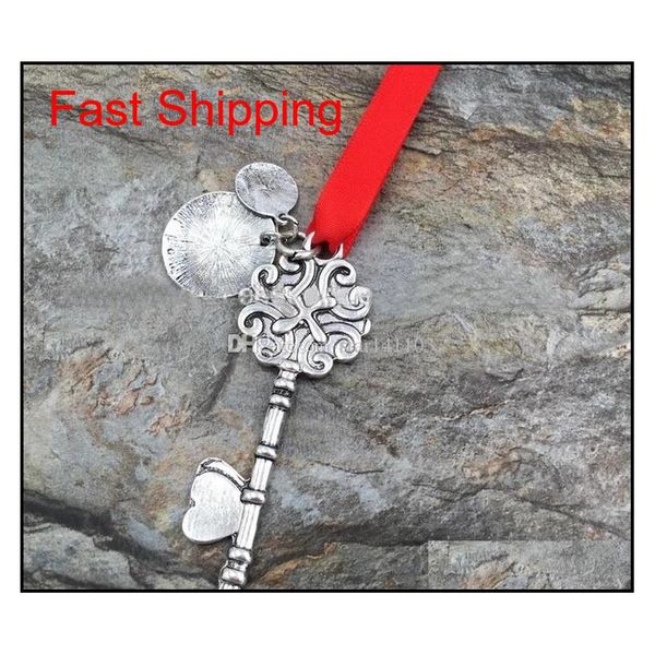 

wholesale new design special personalized enamel christmas santa's magic keys christmas ornament gift monogrammed san qylnhm bdehome, Silver