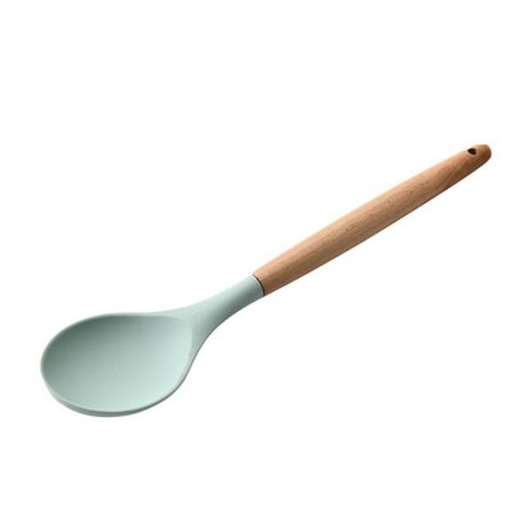 

силиконовые шпатель ложка щипцы посуда жаропрочных soup spoon антипригарным шпатель лопата с деревянной ручкой готовим инструмент кухни bbyr