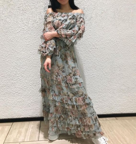 

women off-the-shoulder neck three-quarter sleeves self-tie waist unbridled silk ruffle midi dress1, White;black