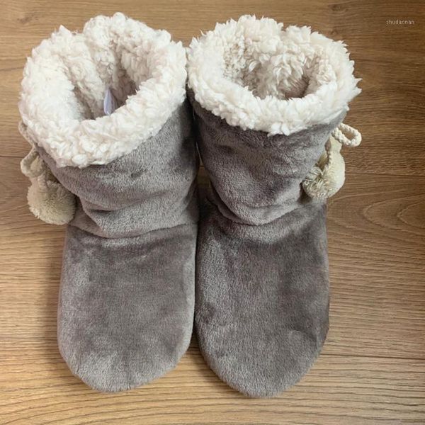 

slippers winter women indoor shoes home solid color no-slip soft plush slipper woman casual house1, Black