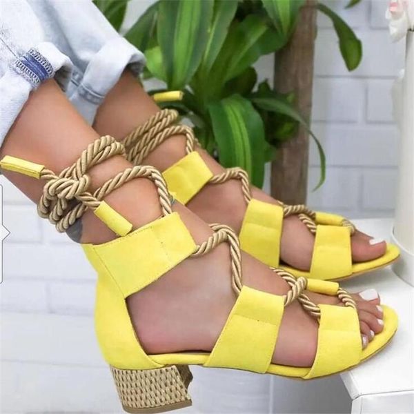 

designer 2021 plus size womens sandals low-heel candy color platform high-heel sandals lace up casual fashion women shoes, Black