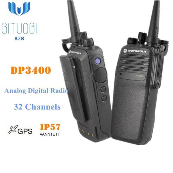 

dp3400 two way portable radio 403-470mhz analog digital walkie talkie with 32 channels 7.2v vox capability1