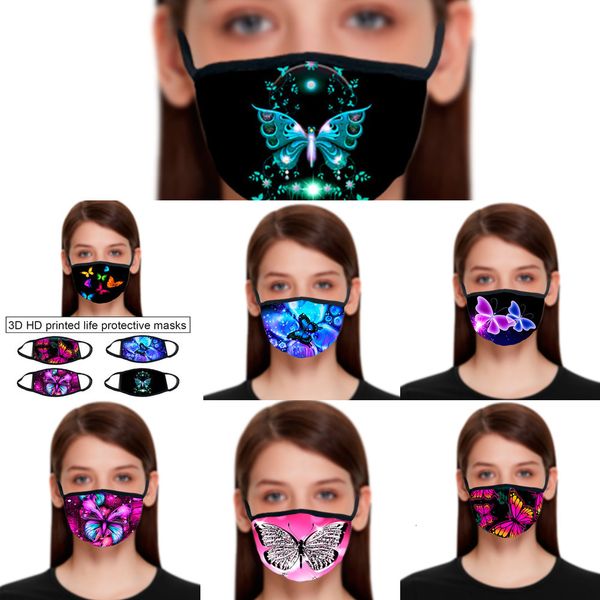 

designer pattern butterfly printing with 3d face mask cotton reusable face masks out door sport ae32