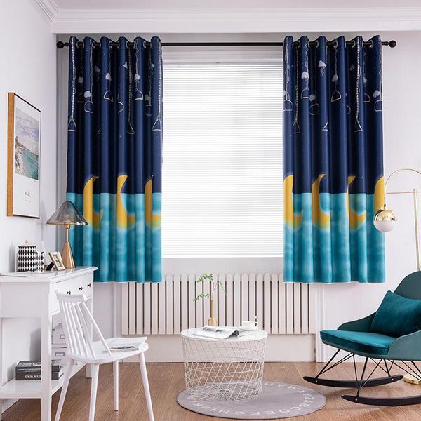 

curtain & drapes modern 2.1m moon printing full shading curtains for living dining room bedroom.1
