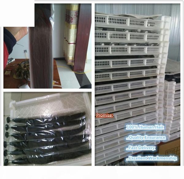 

wholesale length 12-28" unprocessed hair brazilian virgin human hair extension 100g pcs 4pc lot straight double weft dhl ing, Black
