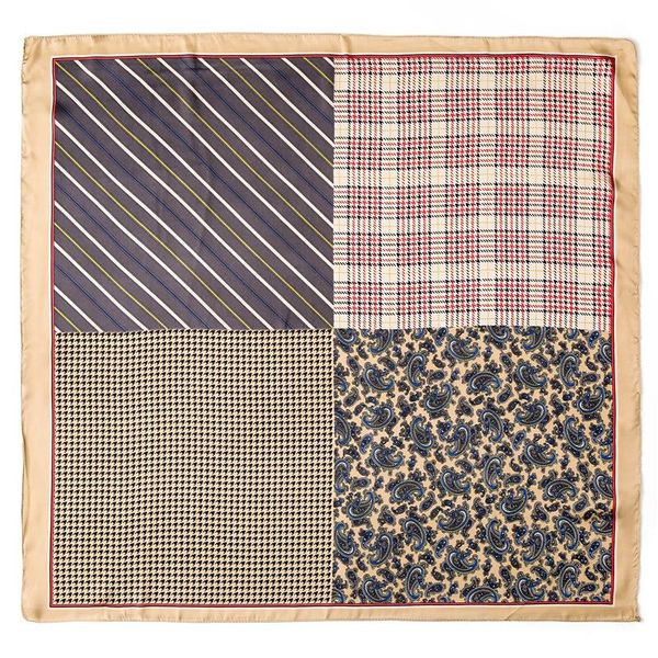 

70*70) square size korea silk chiffon muffler headscarf geometric print women hair tie band muslim hijab scarf, Blue;gray
