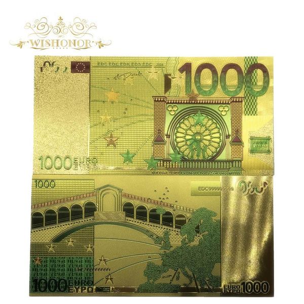 

all type 2018 euro banknotes 5 10 20 50 100 200 500 1000 1 million euro in 24k gold plated jllzez