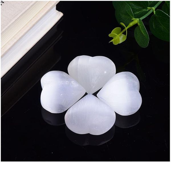 

1pc natural white love selenite plaster ore mineral reiki healing home decoration collection diy gifts qyldxo, Black