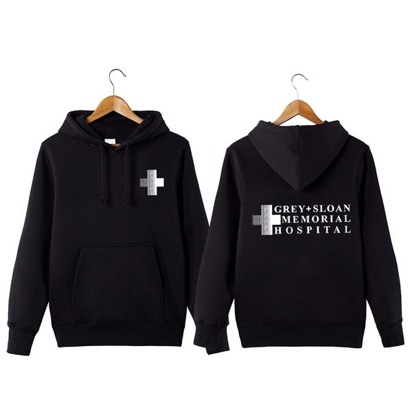 

grey sloan memorial hospital hoodie meredith grey derek shepherd grey's hoodie grey's anatomy pullover hoodie sweatershirt 201204, Black