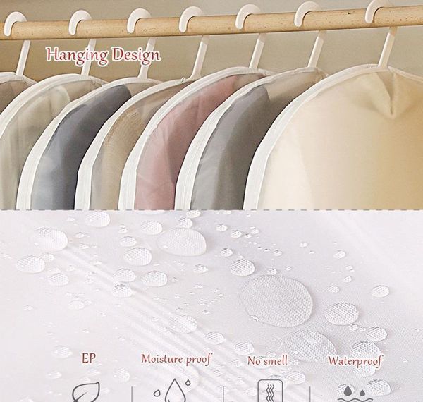 

clear side-open clothes storage bag for household garment jacket shirt coat dust moisture proof protection cov jllmuw yeah2010