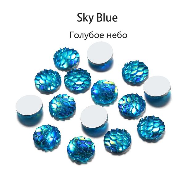 

50pcs/lot 10mm resin cabochons fish scale shape mix colors round cabochon diy for jewelry making finding supplies craft pendants bbyfqj