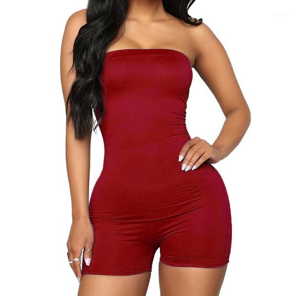 

playsuit rompers for women summer tube tracksuit camo skinny slim jumpsuit strapless sleeveless female solid clothing new1, Black;white