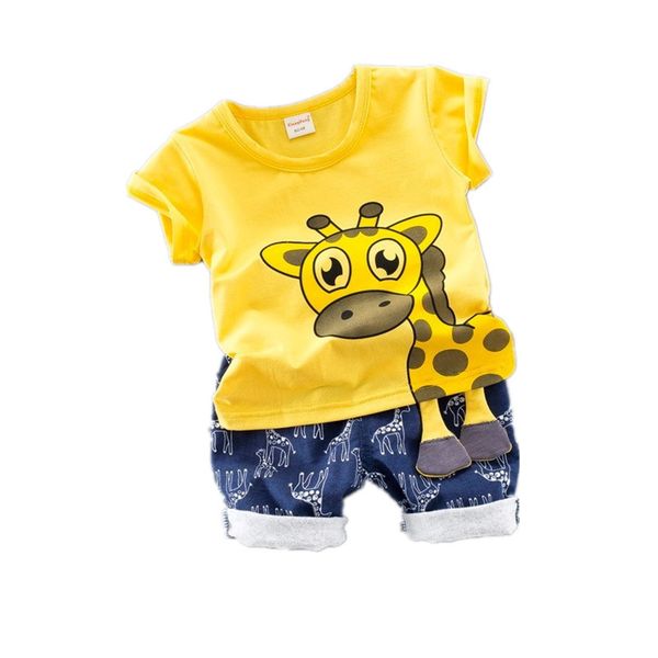 

new summer children boy girl clothes baby fashion cartoon t shirt shorts 2pcs/set toddler cotton casual clothing kids tracksuits lj200814, White