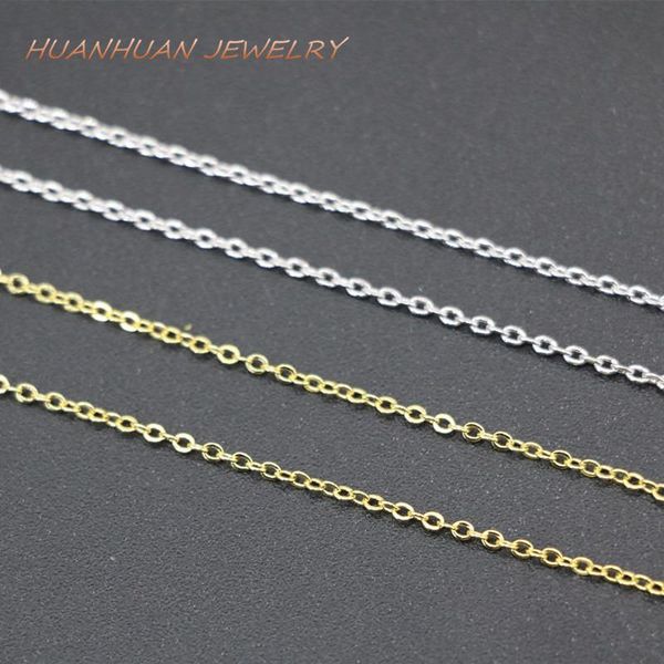 

trendy 0.2x1.5mm copper stainless steel necklace chain for women party gifts elegant chokers chains lady jewelry 18inch b3371, Silver
