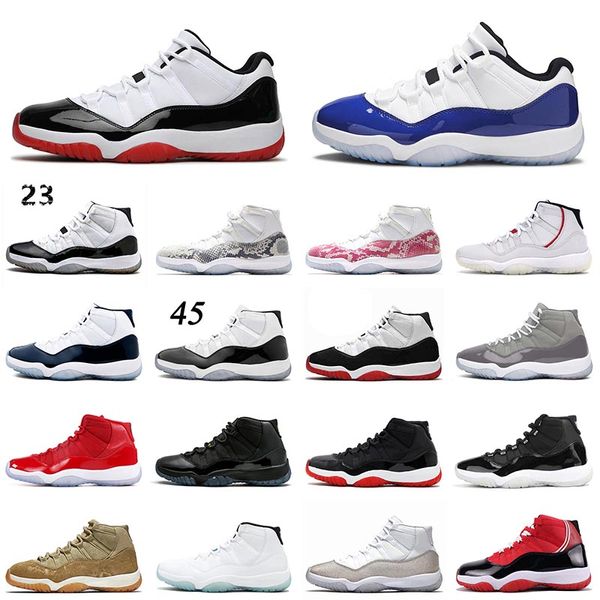 

5a fashion 2021 bred 11 11s low wmns concord for men women jumpman unc win like space jam 25th anniversary trainers sneakers 36-47, Black