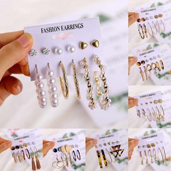 

dangle & chandelier fnio fashion earrings set pearl tassel for women wedding acrylic gold 2021 boho jewelry accessories1, Silver