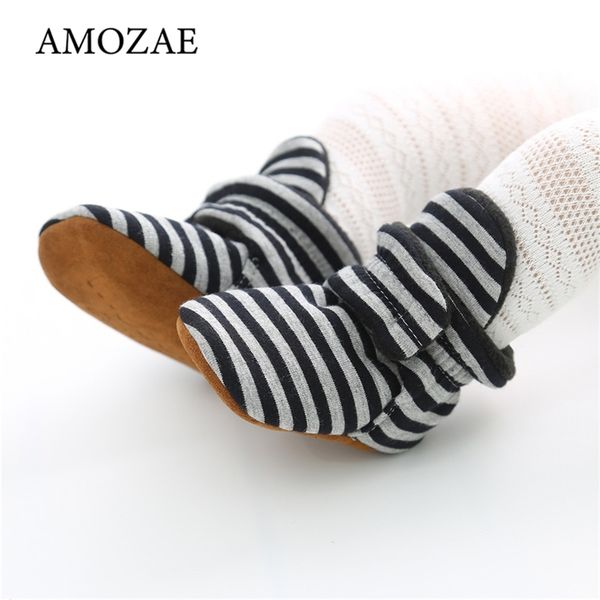 

baby socks shoes boy girl stripe gingham newborn toddler first walkers booties cotton comfort soft anti-slip infant crib shoes y201009