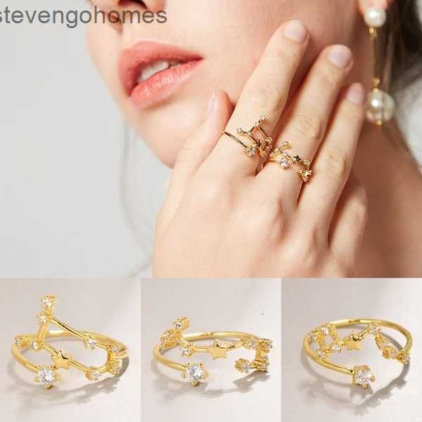 

2020 open new fashion 12 constellations ring, Silver