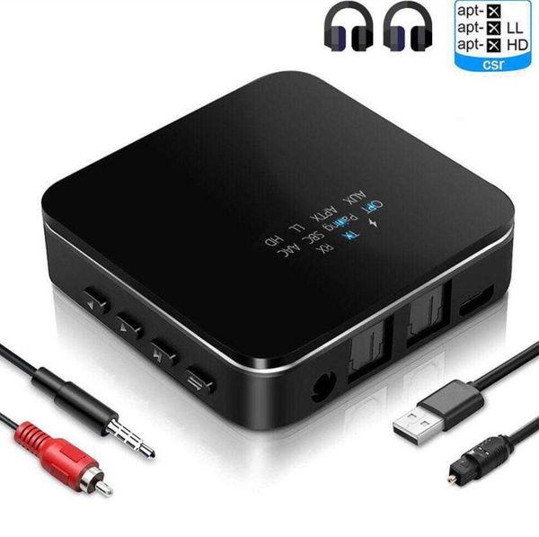 APTX HD Низкая Задержка Bluetooth 5.0 Аудио передатчик Приемник Музыка CSR8675 ТВ ПК Автомобиль Беспроводной Адаптер RCA SPDIF 3.5 мм AUX B20