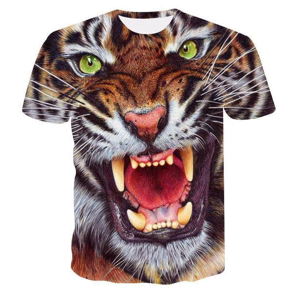 

men's t-shirts 3d printed animal tiger t shirt short sleeve funny design casual tees male halloween t shirt asian sz 6xl, White;black