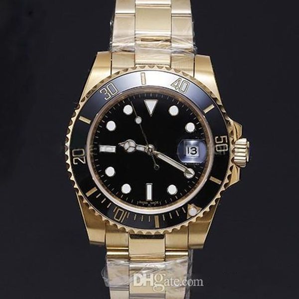 

new watch 18k gold case 40mm ceramic ring sapphire glass automatic movement 3 styles choose postage, Slivery;brown