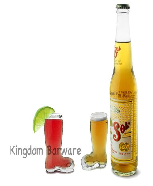 

4 шт. 40 мл 1.3 унции виски съемки очки смешные ковбойские ботинки тяжелые базовые развлечения напитки питьевой стекловой посуды пакет 4 bby