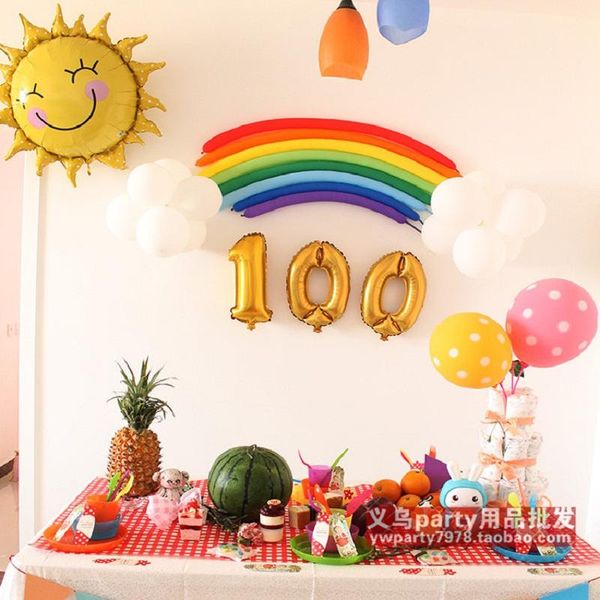 

25pcs/set latex rainbow balloon wedding wedding kids birthday party shower decoration supplies diy magic long balloons wmttmk